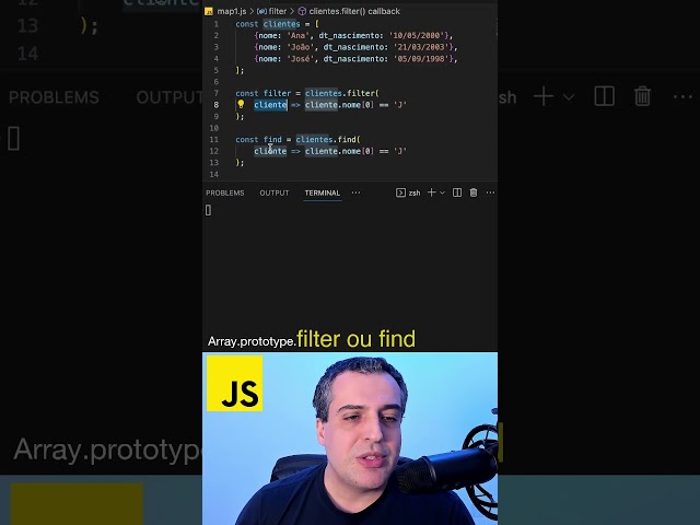 FILTER e FIND - JAVASCRIPT #shorts