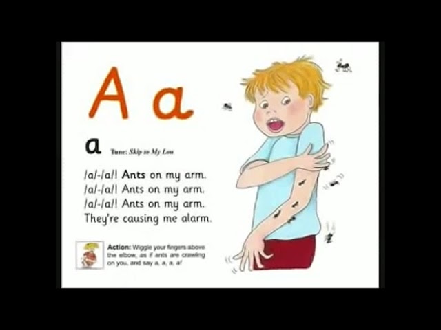 UK School Primary One Jolly Phonics Song Aa - Ants on my Arm
