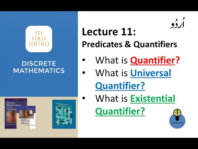 lecture 11: quantifiers in discrete mathematics in urdu, universal quantifier existential quantifier