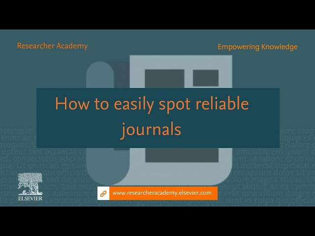 How to easily spot reliable journals