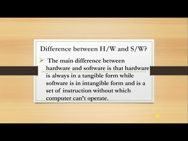 difference between hardware and software