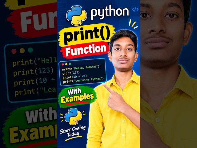 Python print() Function Explained in Telugu | Python Shorts