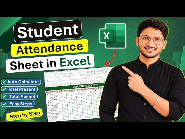 How to Create Student Attendance Sheet in Excel | Step by Step | Excel Tutorial for Beginners