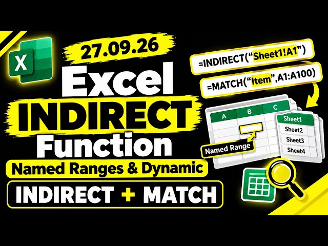Excel INDIRECT Function Named Ranges & Dynamic INDIRECT + MATCH
