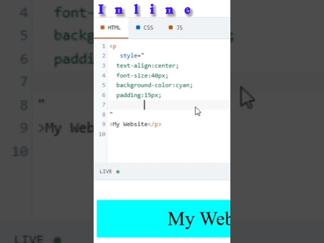 HTML&CSS INLINE CSS #css  #html inline css @ noorix_academy #sorts #shortvideo