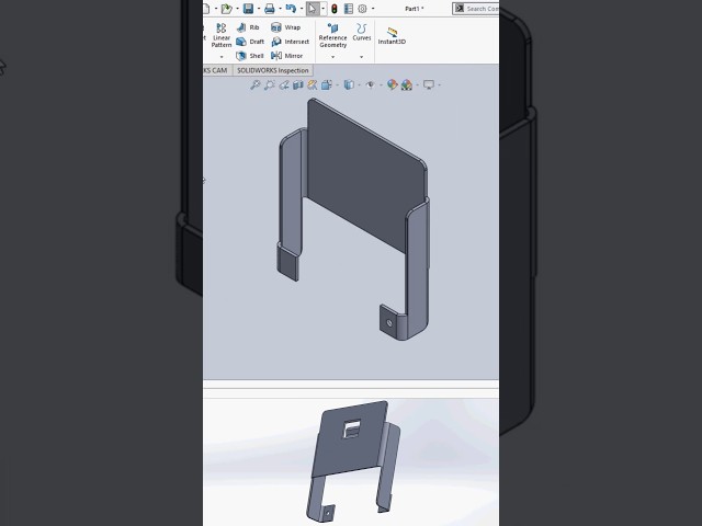 Solid to Sheet Metal Conversion Timelapse - SolidWorks Quick Tutorial