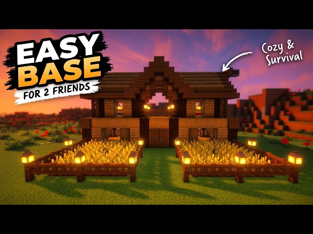 How to Build a Starter House for 2 Friends | Minecraft Tutorial