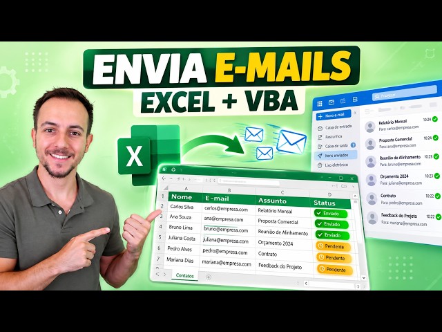 Como ENVIAR VÁRIOS E-MAILS Automaticamente pelo Excel com VBA📧 Planilha Grátis
