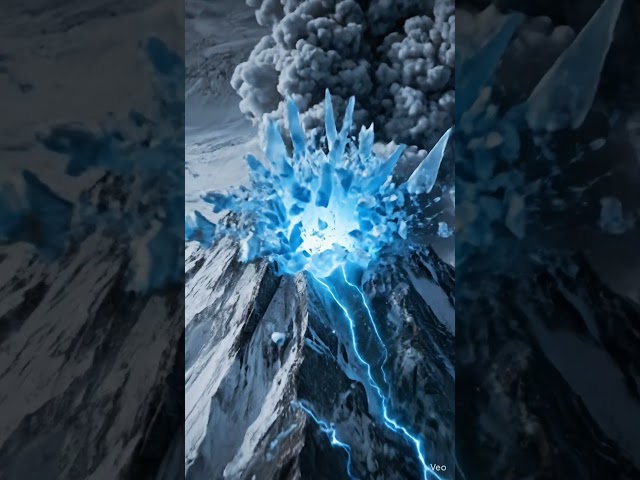 When Fire Turns Into Ice… (Unbelievable Eruption) #volcano #ice #unbelievable #shorts#new#imgination