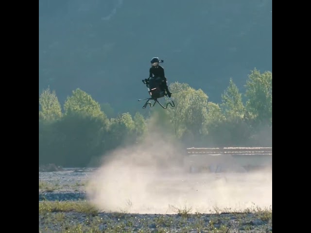 Flying real-life speeder bike jet powered with real audio #hoverbike #scifi #futuretech