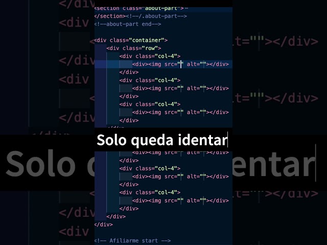 30 lineas de codigo html en 10 segundos.