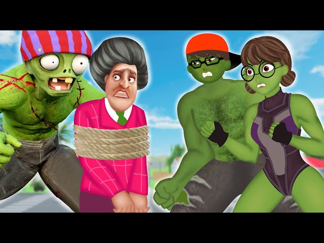 Nick Hulk and Tani Hulk vs Zombie Hulk | Scary Teacher 3D