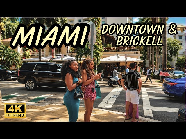 Miami Downtown to Brickell Big Evening Walk 2026 | Bayside Marketplace, Riverwalk & Brickell | 4K