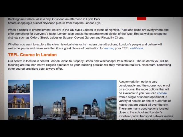 TEFL / TESOL Course in London, United Kingdom | Teach & Live abroad!