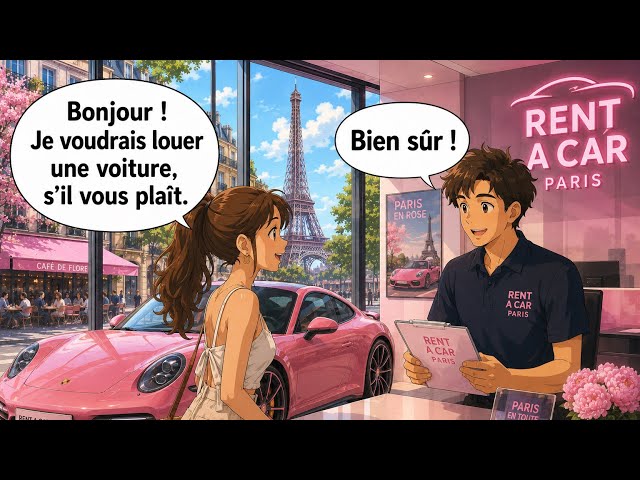 10 Easy French Conversations | Renting a Car in Paris (A1–A2)