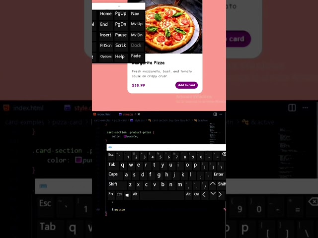 Create a product card with HTML CSS 🍕 #ui #coding #uidesignlearning #uitemplates #cleanui #html