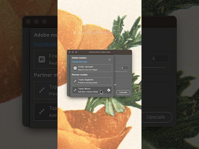 Generative Upscale with Topaz Models Now in #Photoshop #shorts