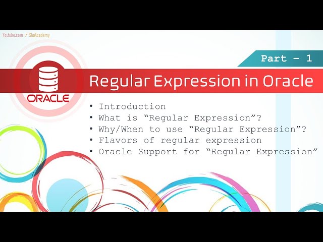 Regular Expression in Oracle 1 | Introduction to Regular Expression in Oracle SQL/PLSQL