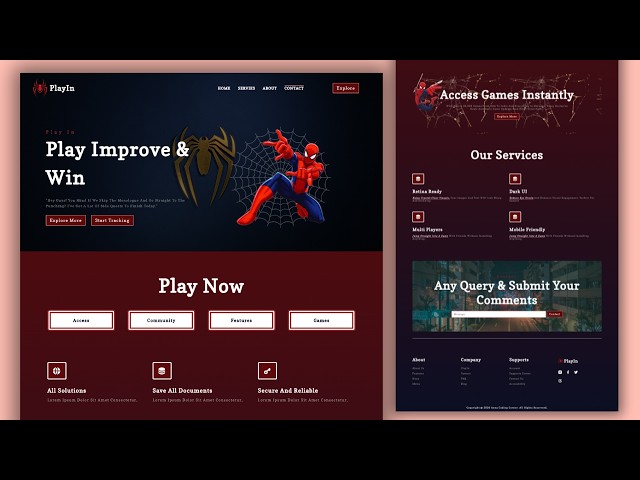 Build A Responsive Games website using HTML CSS & JavaScript