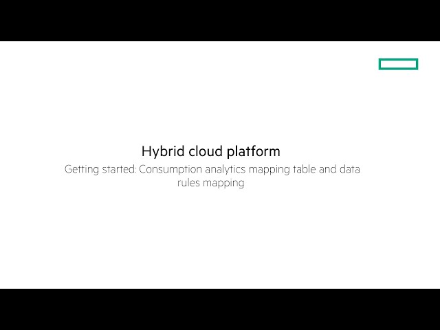 Getting Started: Consumption Analytics Mapping Table and Data Rules Mapping
