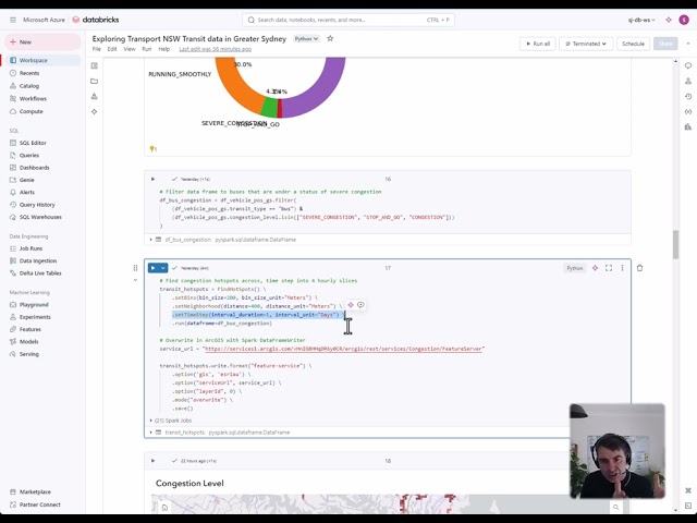 Using Geoanalytics Engine in Databricks for congestion hotspots