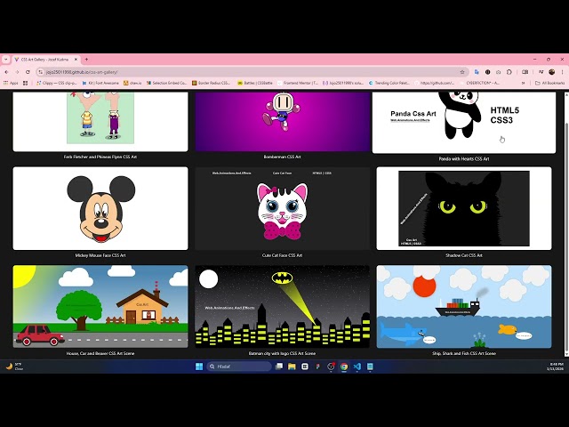 CSS Art Gallery - Vite, React, TailwindCSS