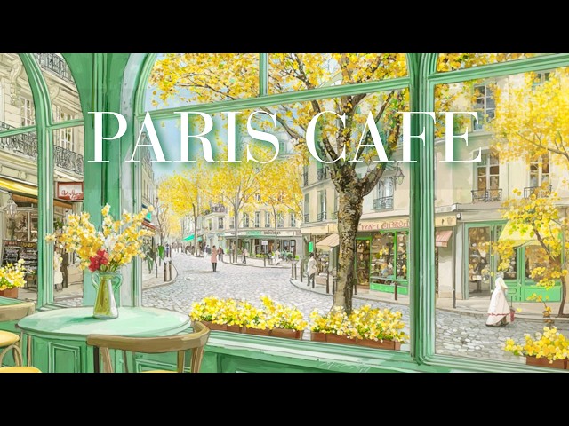 PARIS CAFE 🌿 Spring Morning at the Window 🎵 Harp & Waltz Instrumental for Work, Study & Coffee Time