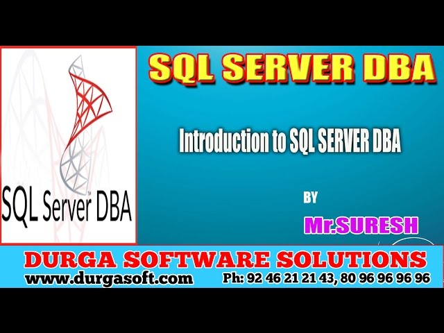 SQLServer DBA || Introduction to SQL Server DBA