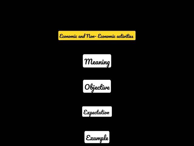 Difference between Economic and Non-Economic activities