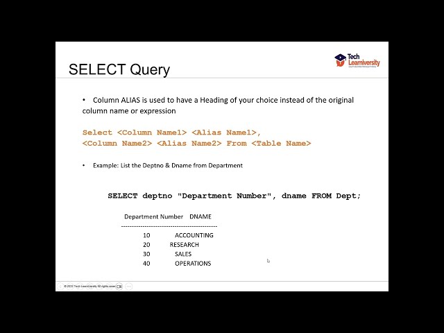 SQL Clauses Explained | Oracle SQL Tutorial for Beginners | Tech Learniversity