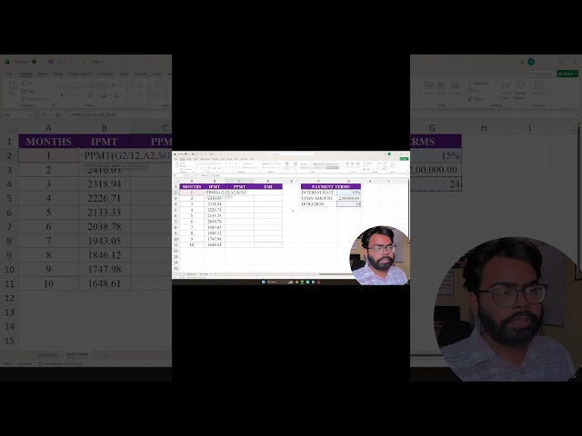 PPMT Function in Excel | Calculate Principal Payment Easily 💰📊 #Excel #shorts  #exceltips
