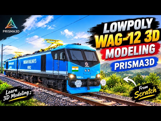 LOW POLY WAG-12 3D Modeling on Prisma3D |  Electric Locomotive | Android 3D Modeling #prisma3d 