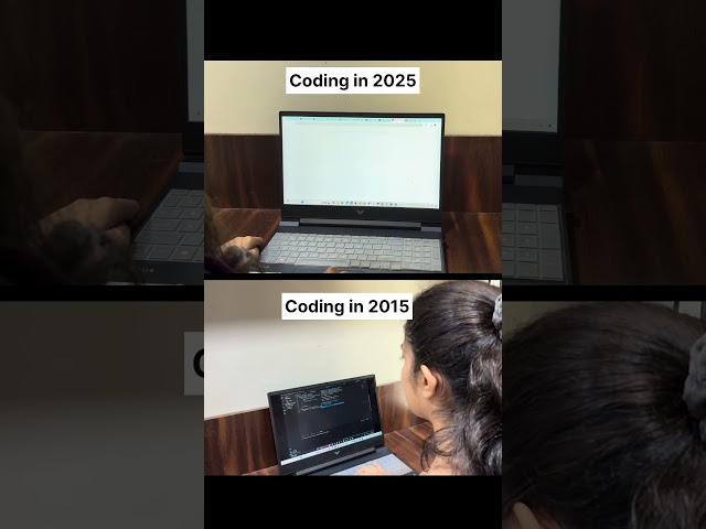 Coding in 2015 Vs 2025 ⌛⚡#ai #aiwebsites #aiagents #coding #codinglife #vibecoding #tech #GretaAI