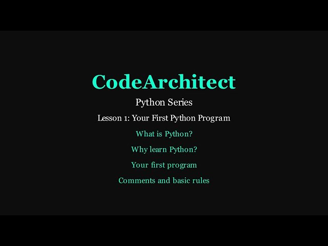 Python Tutorial for Beginners #1: Your First Python Program | CodeArchitect