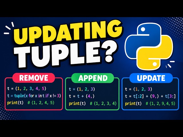 How to Update Tuple Elements in Python | Python Tuples for Beginners | change tuple