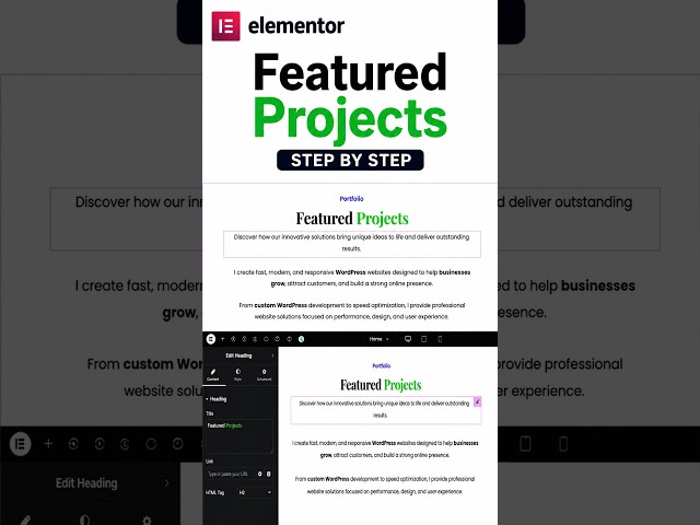 Elementor দিয়ে Featured Projects Section Design | WordPress Tutorial
