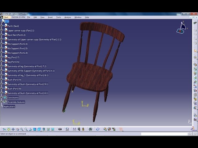 Catia V5 Tutorial|How to design a Chair P9|Furniture & Product Design