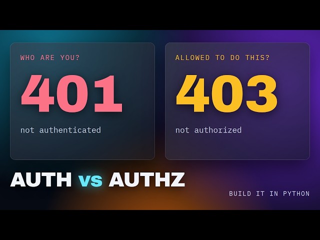 Authentication vs Authorization in Python: Build It in a Real REST API (FastAPI + JWT)
