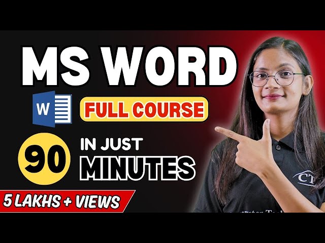 MS Word Full Course in Just 90 Minutes | MS Word One Shot Video Tutorial for Beginners | CTA