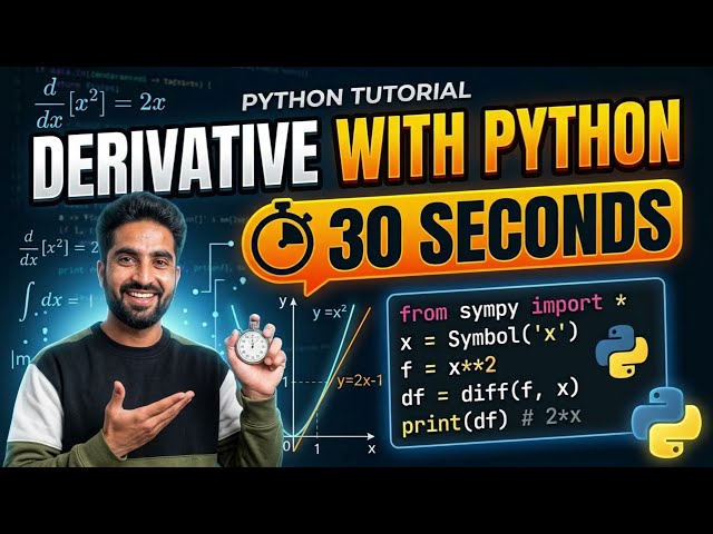 Derivative with Python | Mathematics with Python #Shorts | PMAI Lab