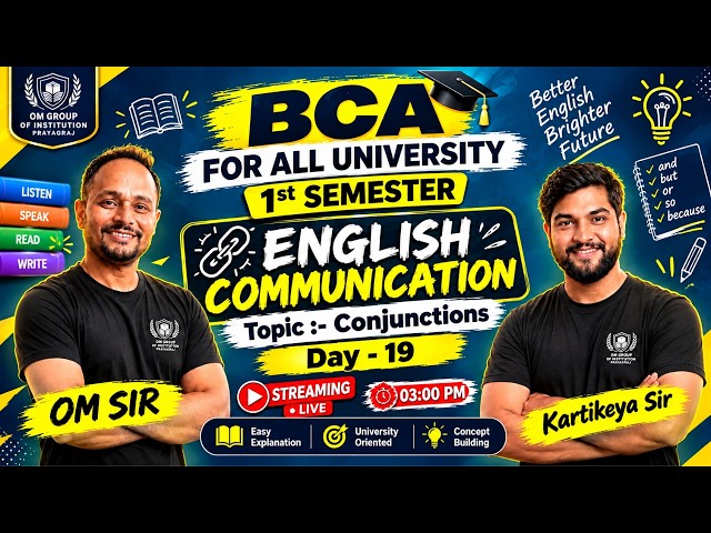 #bca Conjunctions| English Communication | Day 19 | BCA 1st Semester