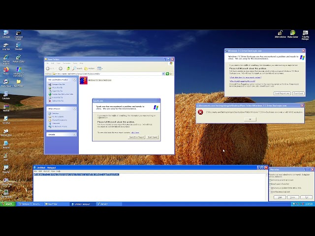 Windows 7 C Drive Destroyer.exe is error in windows xp with crashes.