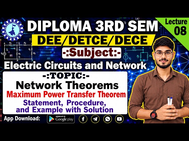Electric Circuits & Theory_Lec-08| Diploma 3rd Sem_ DEE/DETC/DECE | Network Theorem |Unit-1_(P-VIII)