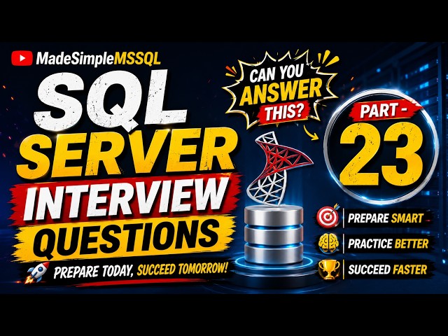 SQL Server Interview Questions | #sql #job #database | @MadeSimpleMSSQL 