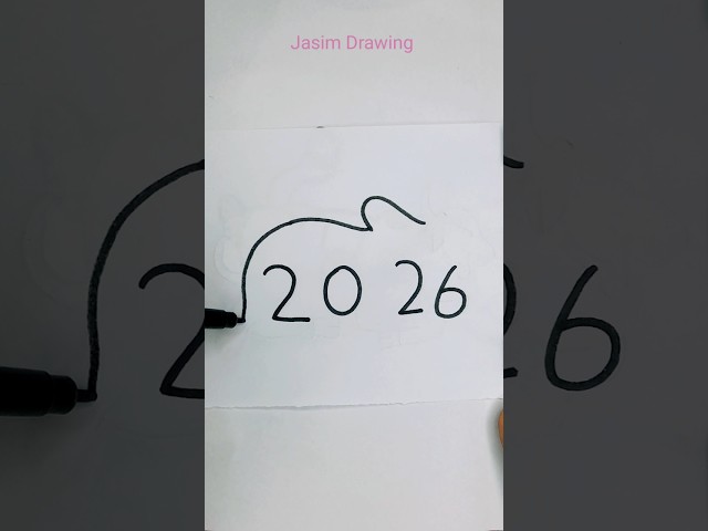Draw a OX 🐂 from 2026 very easy #oxdrawing #oxrangoli #bulldrawing