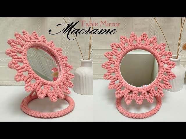 Macrame Table Mirror with Sunflower Pattern | Macrame Mirror Tutorial