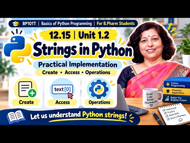12.15 Unit I.2 Strings in Python | Create, Access, Indexing, Slicing String Operations with Examples