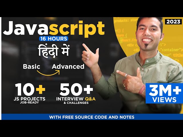 JavaScript Complete Tutorial in Hindi 🚀 Free Notes + Codes