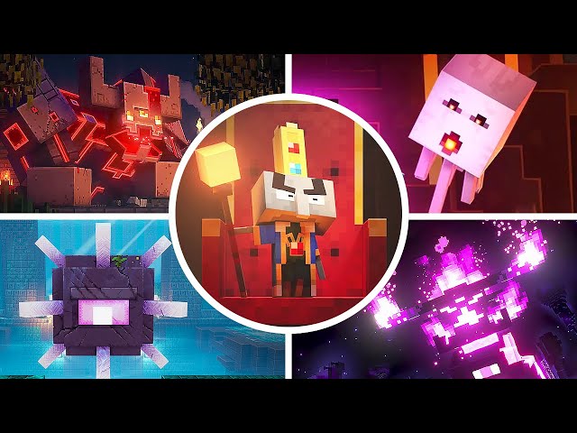 Minecraft Dungeons - All Bosses & Endings (All DLC Included)