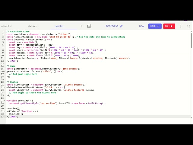 Happy Janmashtami || project based on HTML, JS